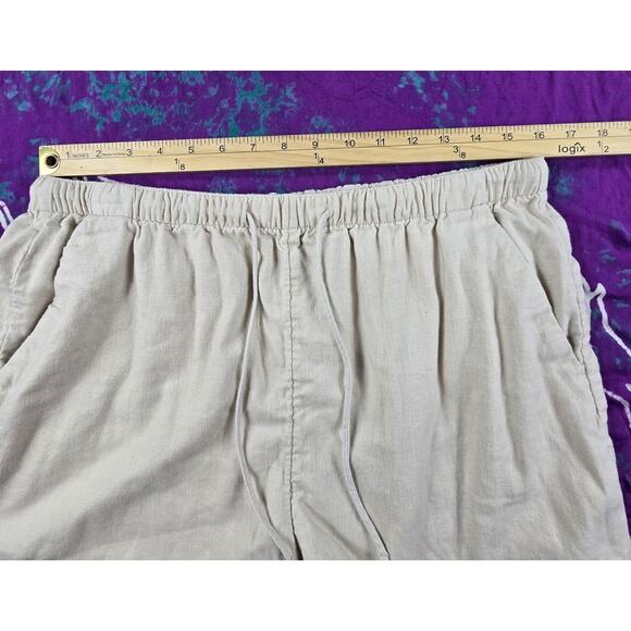 Abercrombie & Fitch Womens Linen Blend Shorts Off White Pull On High Rise L - Picture 4 of 8